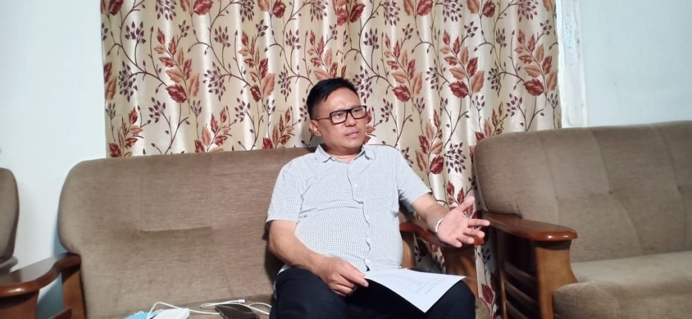 In-charge of Dimapur for COVID-19 activities, Y Kikheto Sema addressing the press conference on June 17. (Morung Photo)
